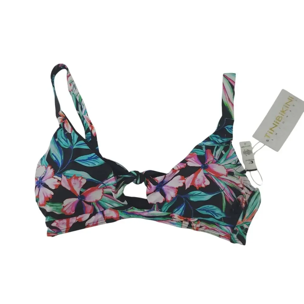 NEW TiniBikini Tropical Floral Bikini Top Large Bathing Suit Swim Top